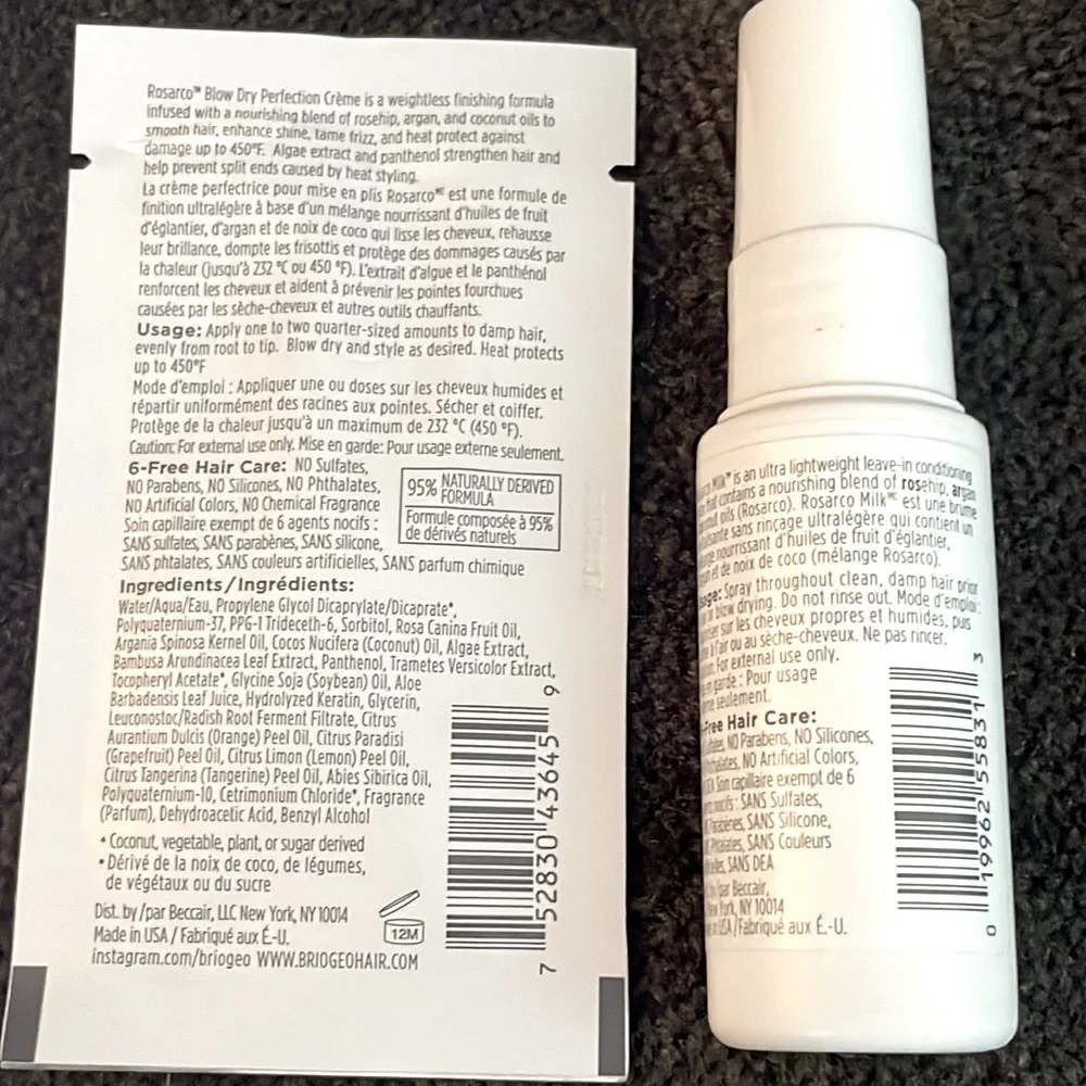 Briogeo Rosarco Haircare Deluxe Travel Duo Bundle
